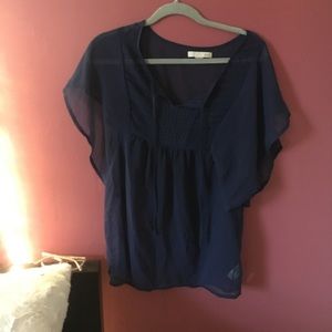 Navy Baby Doll Top